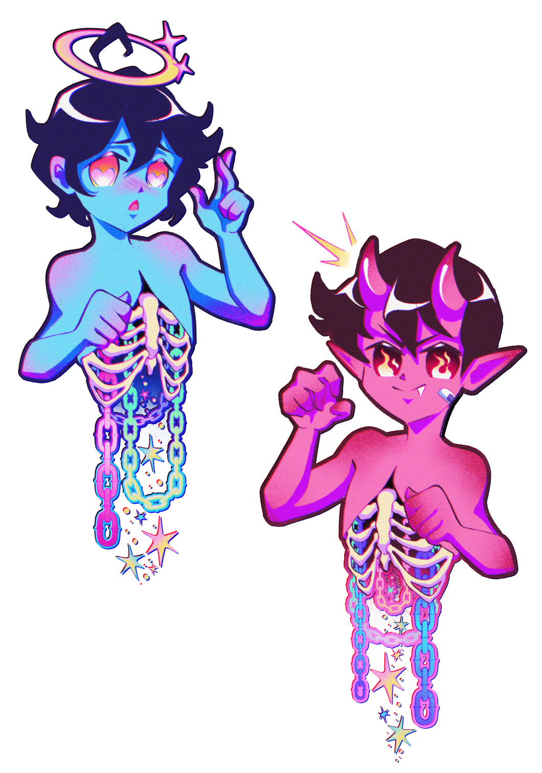 Angel & Devil Boys - Sticker Combo