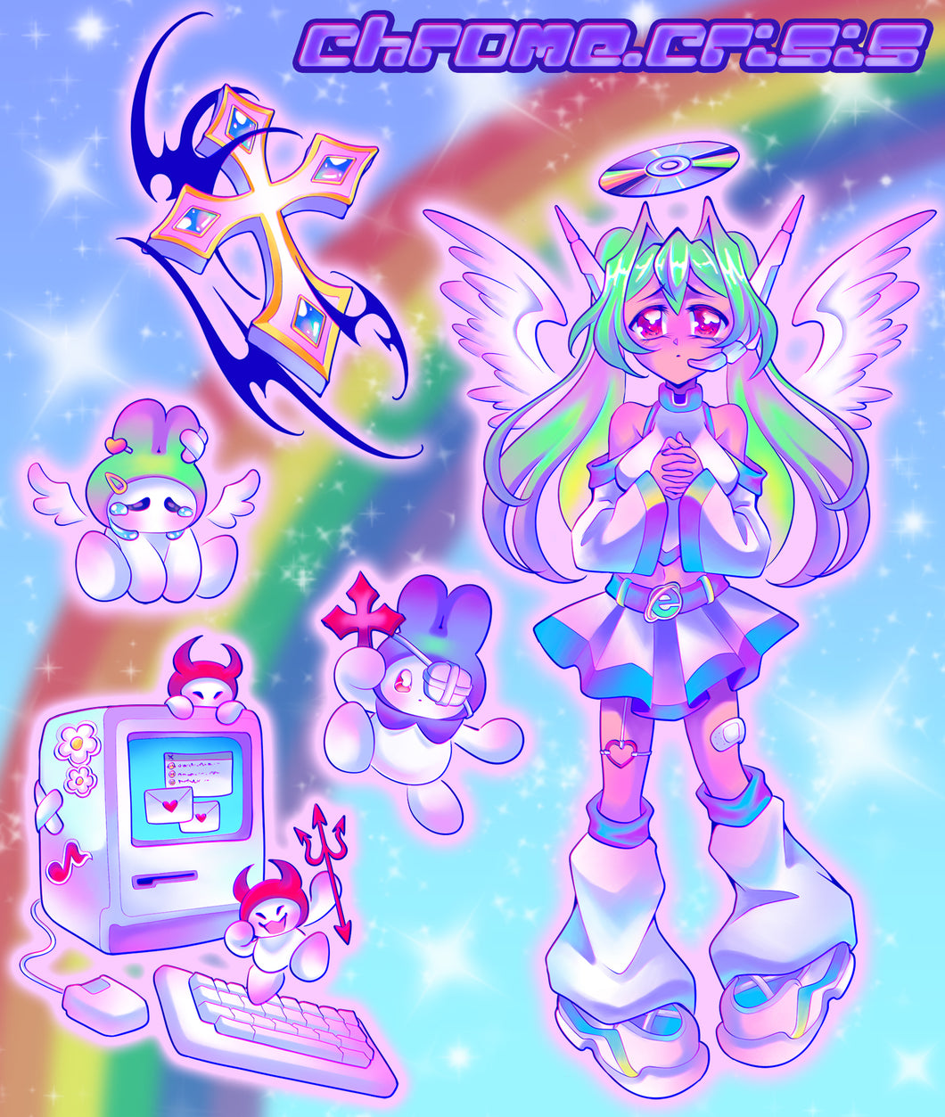 Computer Angel - Sticker Sheet