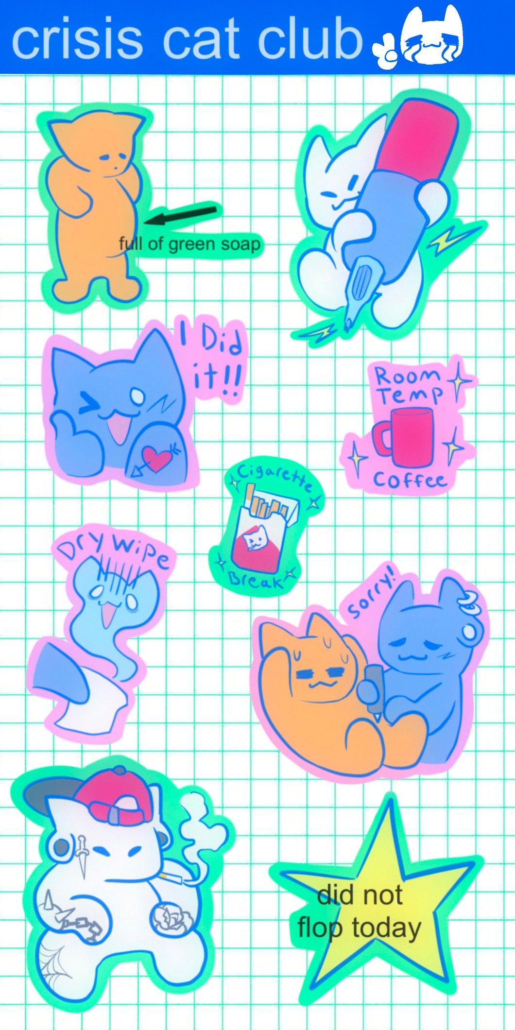 Crisis Cat - sticker sheet